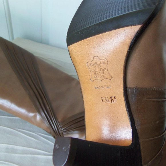 New Bally Pull On Boots Tan Leather Made in Italy sz 7.5 - Picture 15 of 16